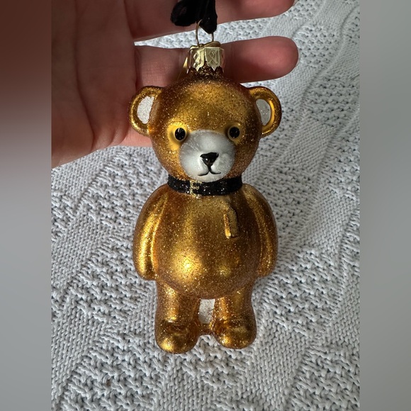 Coach NIB glass 4.75” gold bear Ltd Ed ornament - Picture 2 of 5
